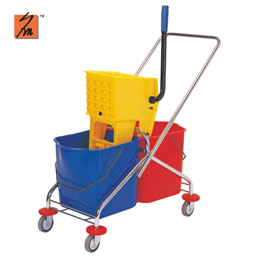 Y1001 60L Double Bucket Mop Trolley-Side Press Wringer